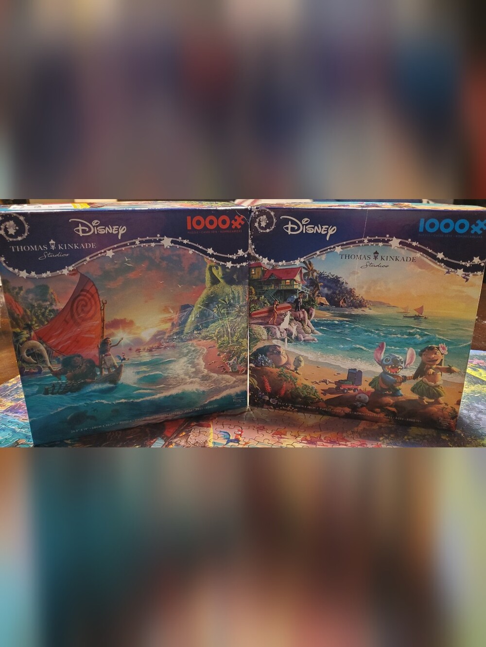 Disney Thomas Kinkade Duo Puzzle Set - Moana And Lilo And Stitch